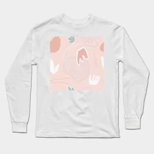 Pink Topographic Pattern Long Sleeve T-Shirt